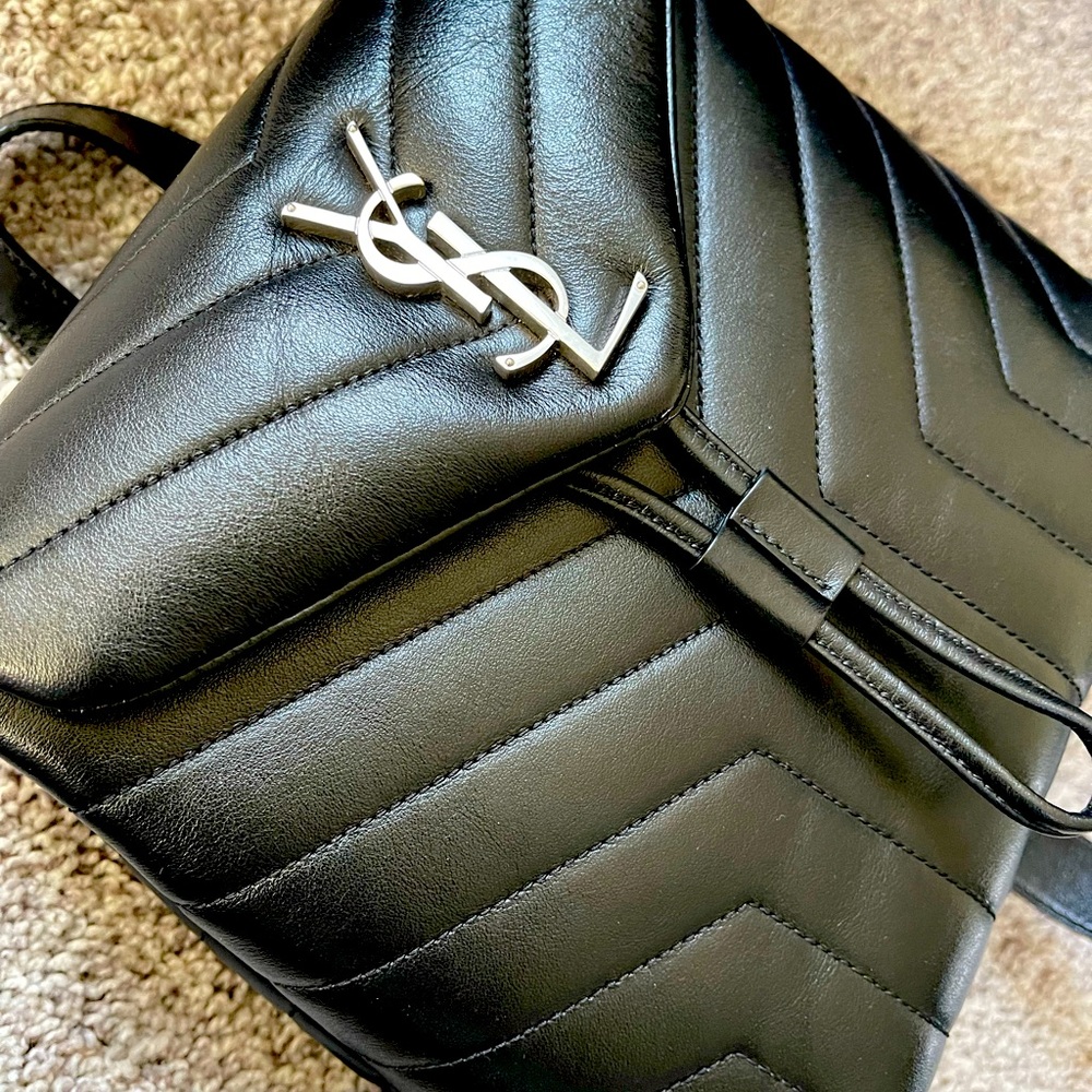 YSL Yves Saint Laurent LouLou Matelasse Monogram small backpack